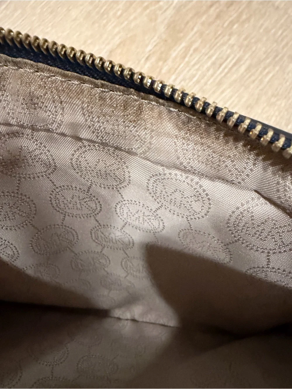 Michael Kors Navy and Gold Chain-Accent Crossbody